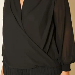 Pleione Plus Size Surplice Sheer Top -Radiant Drape Sales 2020444 001 5