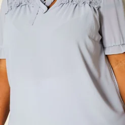 Pleione Plus Size Shirred Ruffle Top -Radiant Drape Sales 2020446 002 5