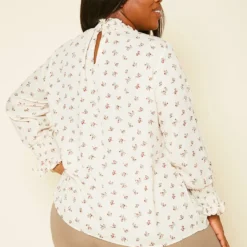 Pleione Plus Size Floral Print Mock Neck Top -Radiant Drape Sales 2020447 001 4