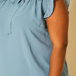 Pleione Plus Size Shirred Ruffle Sleeve Tank Top -Radiant Drape Sales 2020451 002 5