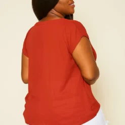 Pleione Plus Size Side Twist Basic Top 8 Pleione Plus Size Side Twist Basic Top -Radiant Drape Sales 2020453 001 4