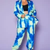Plus Size Tie Dye Blazer & Pants Set