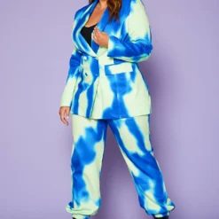 Plus Size Tie Dye Blazer & Pants Set 9 Plus Size Tie Dye Blazer & Pants Set -Radiant Drape Sales 2020457 002 3