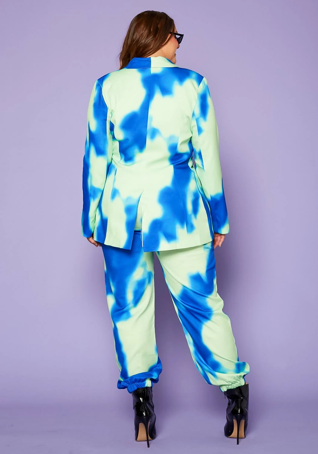 Plus Size Tie Dye Blazer & Pants Set 5 Plus Size Tie Dye Blazer & Pants Set - Image 5