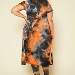 Plus Size Tie Dye Jumpsuit & Cardigan Set -Radiant Drape Sales 2020460 001 3