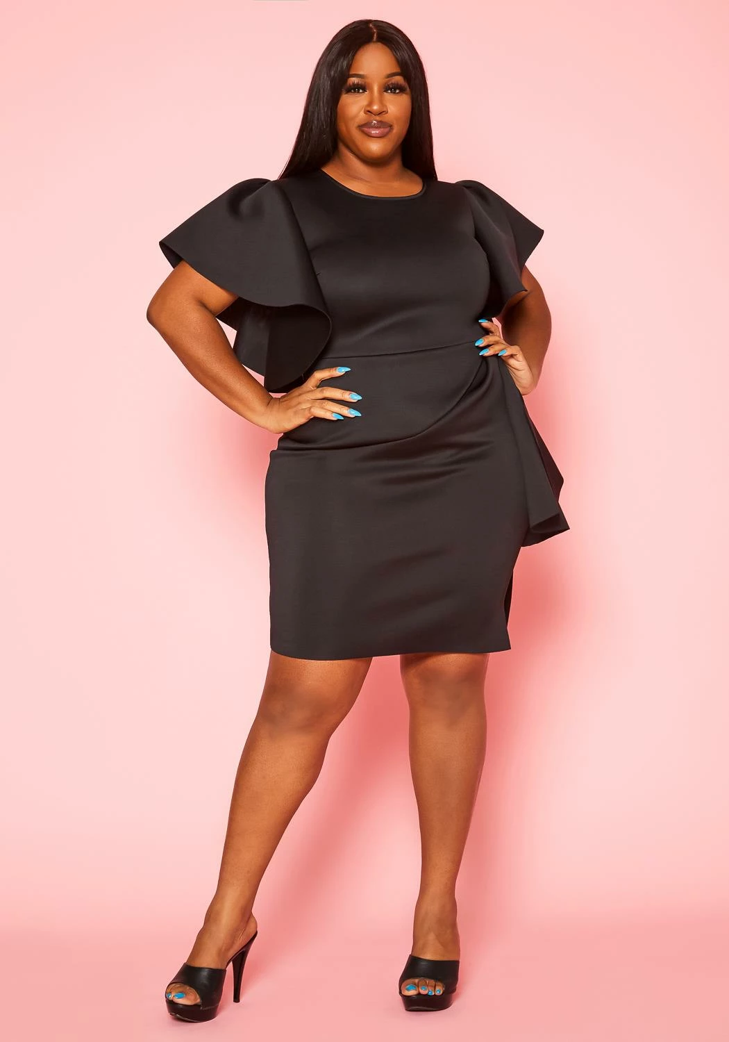 Plus Size Side Ruffle Dress 1 Plus Size Side Ruffle Dress