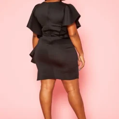 Plus Size Side Ruffle Dress 8 Plus Size Side Ruffle Dress -Radiant Drape Sales 2020464 004 4