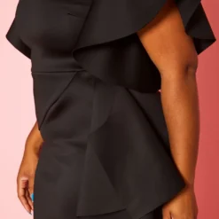 Plus Size Side Ruffle Dress 9 Plus Size Side Ruffle Dress -Radiant Drape Sales 2020464 004 5