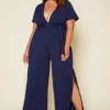 Plus Size Side Slit Jumpsuit