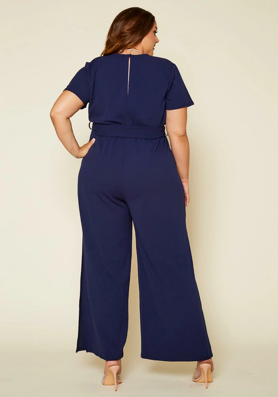 Plus Size Side Slit Jumpsuit 4 Plus Size Side Slit Jumpsuit - Image 4