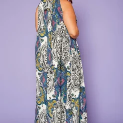 Asoph Plus Size Paisley Print Maxi Flare Dress -Radiant Drape Sales 2020478 002 2
