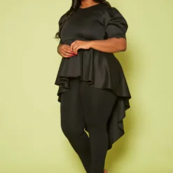Plus Size High-Low Peplum Top -Radiant Drape Sales 2020482 001 3