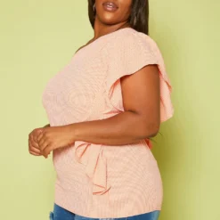 Plus Size Plaid Asymmetric Top -Radiant Drape Sales 2020491 001 3