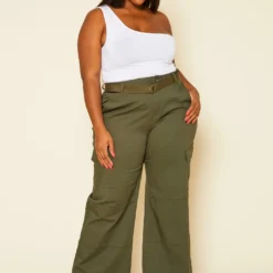 Plus Size Wide Leg Cargo Pants