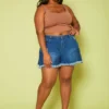Plus Size Fit & Flare Denim Shorts