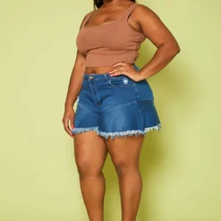 Plus Size Fit & Flare Denim Shorts -Radiant Drape Sales 2020496 001 3