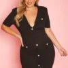 Plus Size Collar Mini Dress