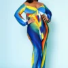 Plus Size Multicolor Wide Leg Jumpsuit