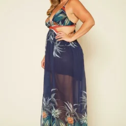 Plus Size Tropical Cutout Maxi Dress 7 Plus Size Tropical Cutout Maxi Dress -Radiant Drape Sales 2020534 001 3