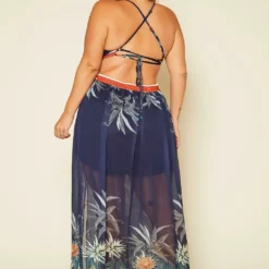 Plus Size Tropical Cutout Maxi Dress 8 Plus Size Tropical Cutout Maxi Dress -Radiant Drape Sales 2020534 001 4
