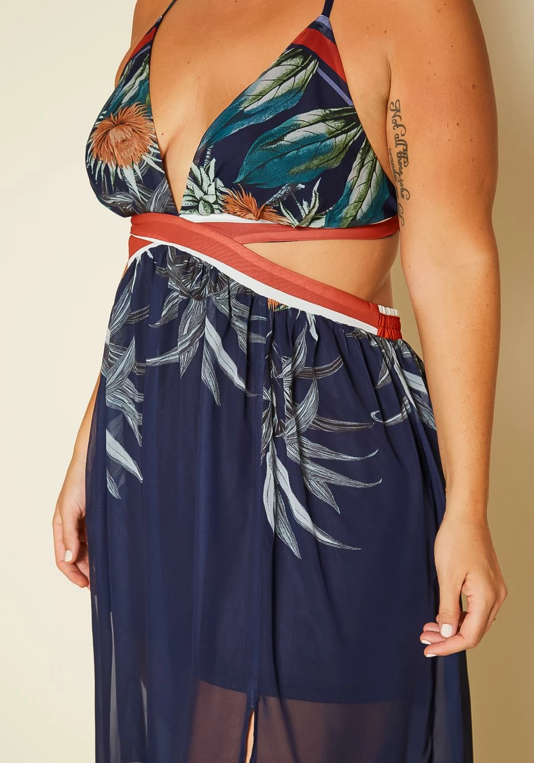 Plus Size Tropical Cutout Maxi Dress 5 Plus Size Tropical Cutout Maxi Dress - Image 5
