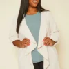 Plus Size Drape Front Open Cardigan