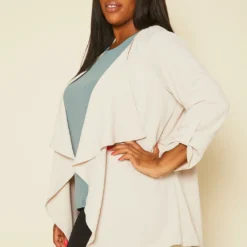 Plus Size Drape Front Open Cardigan -Radiant Drape Sales 2020536 002 3
