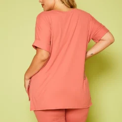 Plus Size V-Neck Tee Shirt & Biker Shorts Set 9 Plus Size V-Neck Tee Shirt & Biker Shorts Set -Radiant Drape Sales 2020548 007 4