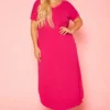 Plus Size V-Neck Slit Maxi Dress