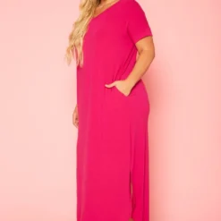 Plus Size V-Neck Slit Maxi Dress -Radiant Drape Sales 2020563 006 3