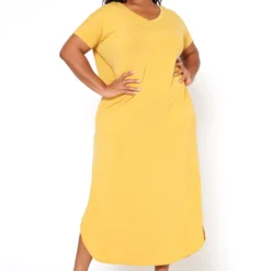Plus Size V-Neck Slit Maxi Dress -Radiant Drape Sales 2020563 007 1