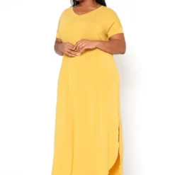 Plus Size V-Neck Slit Maxi Dress -Radiant Drape Sales 2020563 007 2