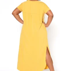 Plus Size V-Neck Slit Maxi Dress -Radiant Drape Sales 2020563 007 3