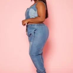 Plus Size Patch Denim Two Piece Set 7 Plus Size Patch Denim Two Piece Set -Radiant Drape Sales 2020570 001 3