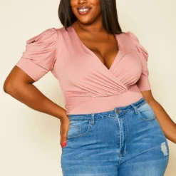 Plus Size Ruffled Sleeve Bodysuit