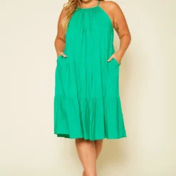 Plus Size Halter Top Tiered Dress -Radiant Drape Sales 2020586 005 6
