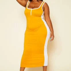 Plus Size Tape Striped Side Maxi Dress -Radiant Drape Sales 2020588 004 3