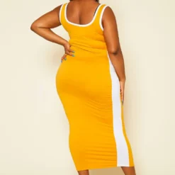 Plus Size Tape Striped Side Maxi Dress -Radiant Drape Sales 2020588 004 5