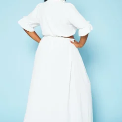 Plus Size Ruffled Mock Neck Crop Top & Maxi Skirt Set 8 Plus Size Ruffled Mock Neck Crop Top & Maxi Skirt Set -Radiant Drape Sales 2020589 002 4