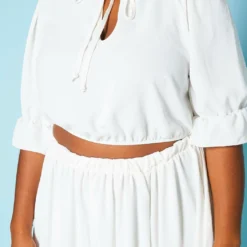 Plus Size Ruffled Mock Neck Crop Top & Maxi Skirt Set 9 Plus Size Ruffled Mock Neck Crop Top & Maxi Skirt Set -Radiant Drape Sales 2020589 002 5