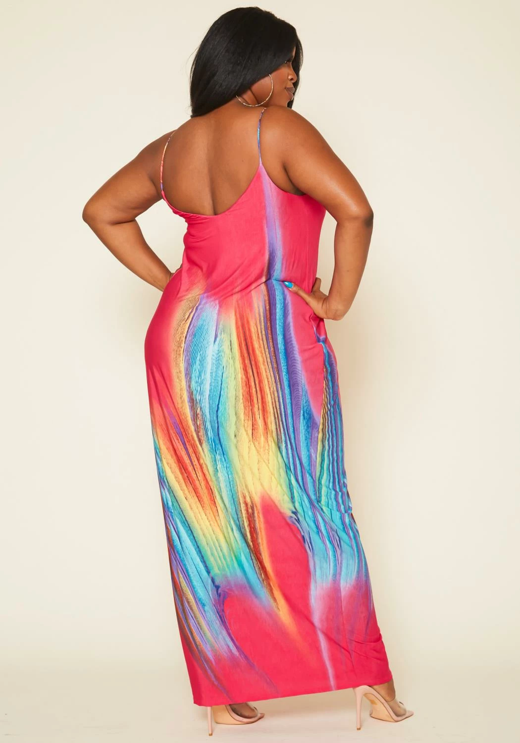 Plus Size Abstract Pattern Cami Maxi Dress 4 Plus Size Abstract Pattern Cami Maxi Dress - Image 4