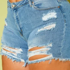 Plus Size Distressed Denim Shorts -Radiant Drape Sales 2020607 002 5