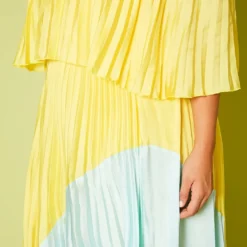 Plus Size Two Tone Pleated Asymmetrical Maxi Dress 10 Plus Size Two Tone Pleated Asymmetrical Maxi Dress -Radiant Drape Sales 2020620 001 5
