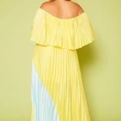 Plus Size Two Tone Pleated Asymmetrical Maxi Dress 11 Plus Size Two Tone Pleated Asymmetrical Maxi Dress -Radiant Drape Sales 2020620 001 6