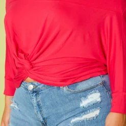 Plus Size Off Shoulder Front Twist Top -Radiant Drape Sales 2020621 001 6