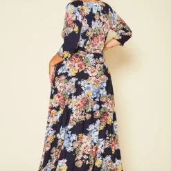 Plus Size Floral Print Fit & Flare Maxi Dress -Radiant Drape Sales 2020623 001 4