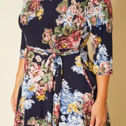 Plus Size Floral Print Fit & Flare Maxi Dress -Radiant Drape Sales 2020623 001 5