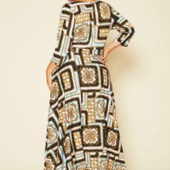 Plus Size Damask Print Fit & Flare Maxi Dress -Radiant Drape Sales 2020624 001 4