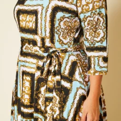 Plus Size Damask Print Fit & Flare Maxi Dress -Radiant Drape Sales 2020624 001 5