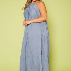 Plus Size Halter Neck Flare Maxi Dress 7 Plus Size Halter Neck Flare Maxi Dress -Radiant Drape Sales 2020627 001 3
